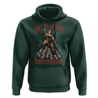 Bavarian Warrior Woman Drinking Beer Oktoberfest Graphic Hoodie On My Wurst Behavior
