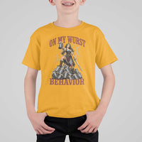 Bavarian Warrior Woman Drinking Beer Oktoberfest Graphic T Shirt For Kid On My Wurst Behavior