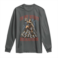 Bavarian Warrior Woman Drinking Beer Oktoberfest Graphic Long Sleeve Shirt On My Wurst Behavior