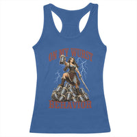 Bavarian Warrior Woman Drinking Beer Oktoberfest Graphic Racerback Tank Top On My Wurst Behavior