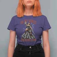 Bavarian Warrior Woman Drinking Beer Oktoberfest Graphic T Shirt For Women On My Wurst Behavior