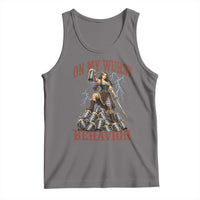 Bavarian Warrior Woman Drinking Beer Oktoberfest Graphic Tank Top On My Wurst Behavior