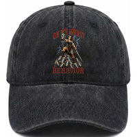 Bavarian Warrior Woman Drinking Beer Oktoberfest Graphic Washed Cotton Baseball Cap On My Wurst Behavior