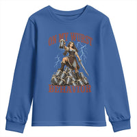 Bavarian Warrior Woman Drinking Beer Oktoberfest Graphic Youth Sweatshirt On My Wurst Behavior