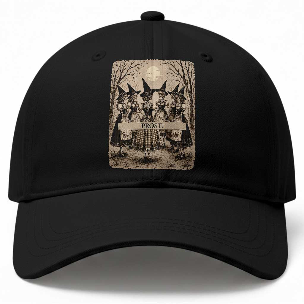 Skeleton Witches Coven Oktoberfest Baseball Cap German Dirndl Spooky Beer Festival Gift