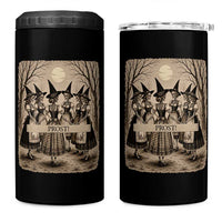 Skeleton Witches Coven Oktoberfest 4 in 1 Can Cooler Tumbler German Dirndl Spooky Beer Festival Gift
