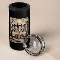 Skeleton Witches Coven Oktoberfest 4 in 1 Can Cooler Tumbler German Dirndl Spooky Beer Festival Gift
