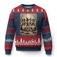 Skeleton Witches Coven Oktoberfest Ugly Christmas Sweater German Dirndl Spooky Beer Festival Gift
