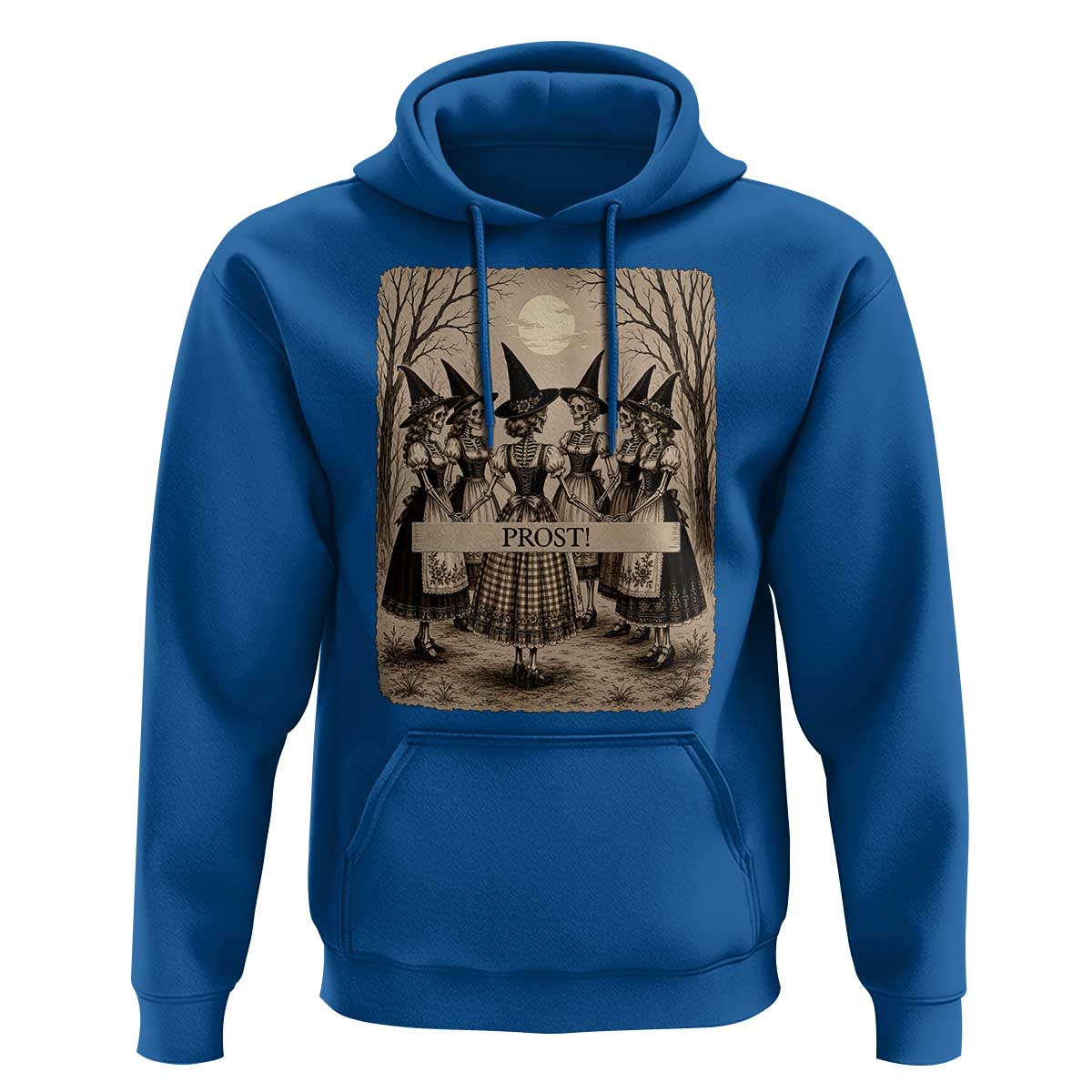 Skeleton Witches Coven Oktoberfest Hoodie German Dirndl Spooky Beer Festival Gift