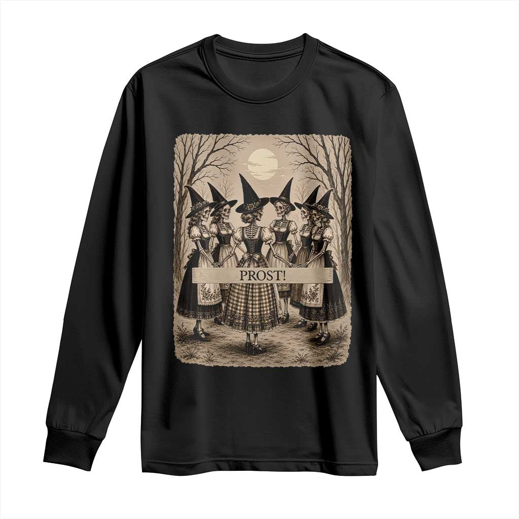 Skeleton Witches Coven Oktoberfest Long Sleeve Shirt German Dirndl Spooky Beer Festival Gift