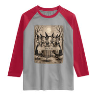 Skeleton Witches Coven Oktoberfest Raglan Shirt German Dirndl Spooky Beer Festival Gift