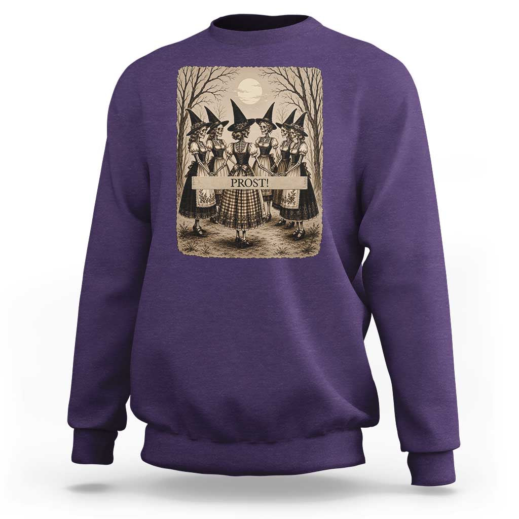 Skeleton Witches Coven Oktoberfest Sweatshirt German Dirndl Spooky Beer Festival Gift