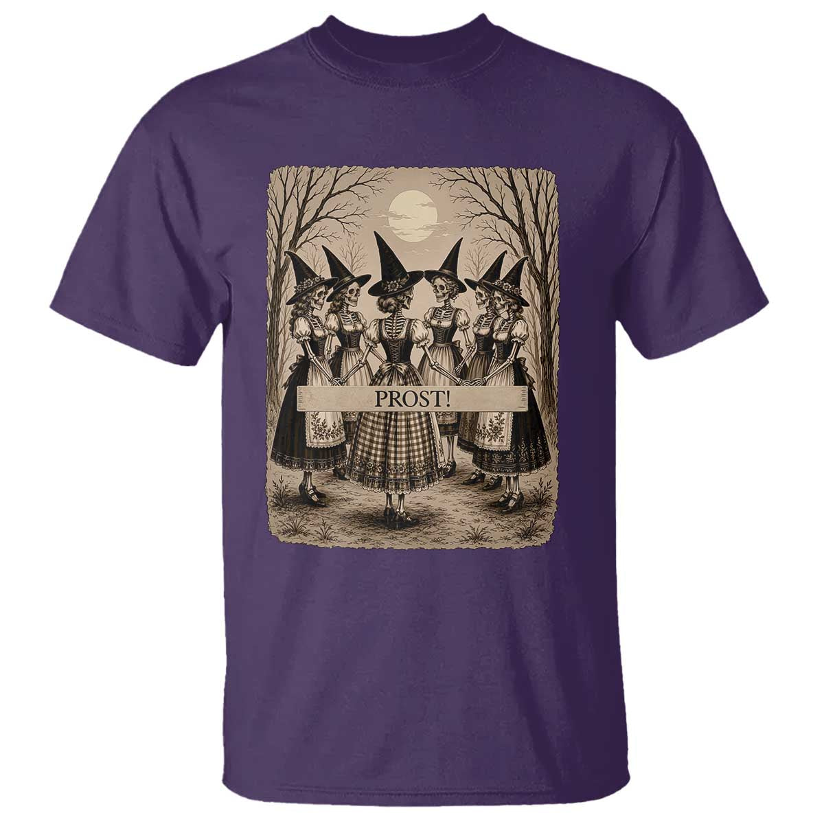 Skeleton Witches Coven Oktoberfest T Shirt German Dirndl Spooky Beer Festival Gift