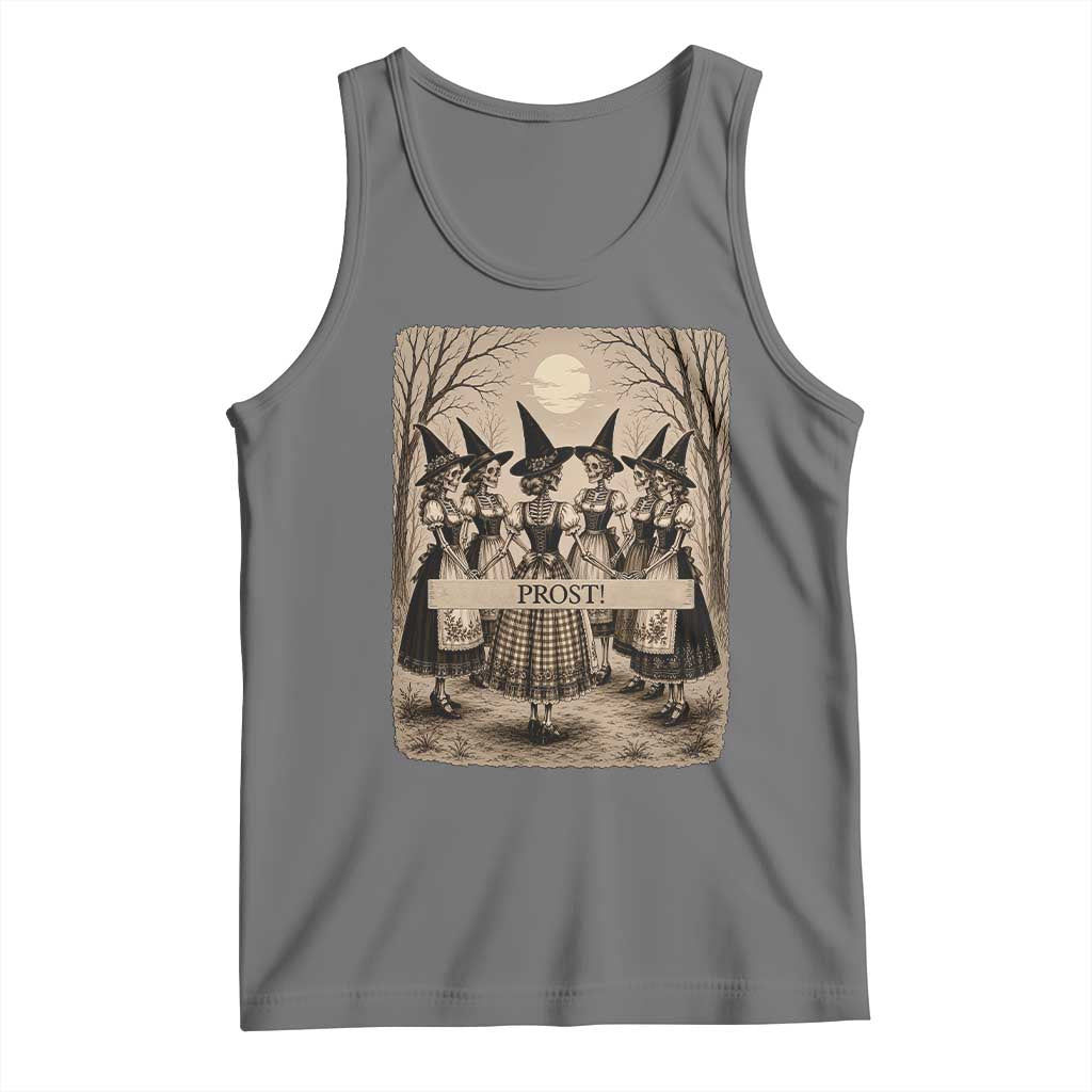 Skeleton Witches Coven Oktoberfest Tank Top German Dirndl Spooky Beer Festival Gift