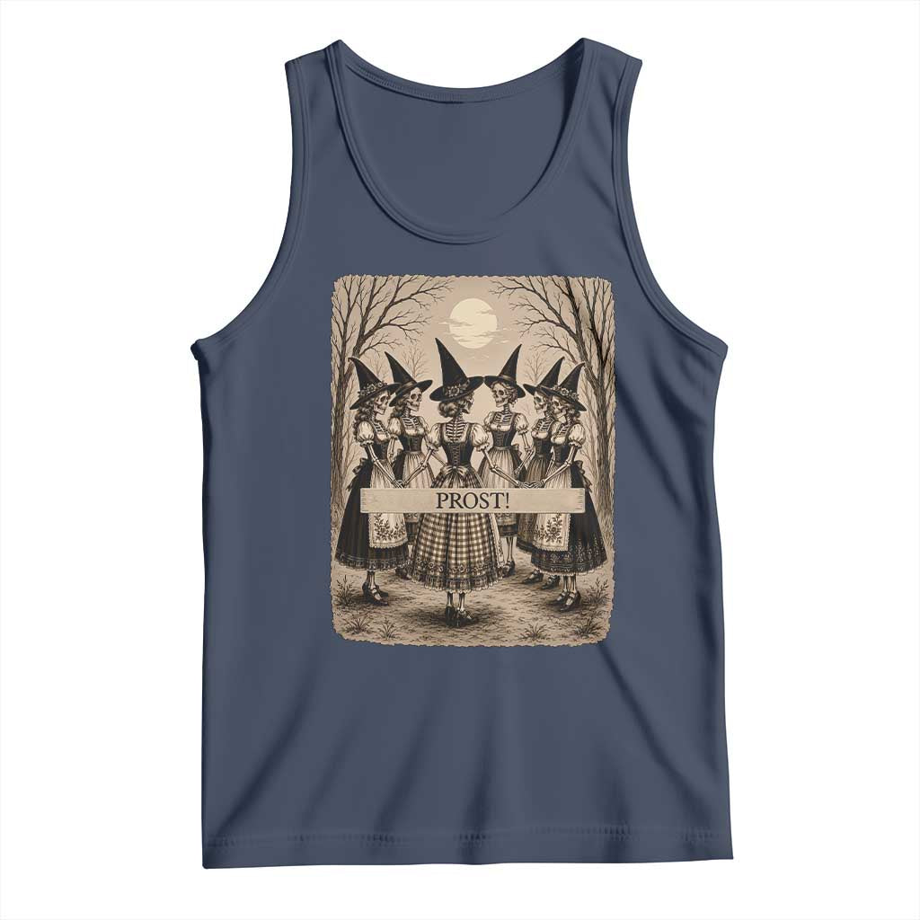 Skeleton Witches Coven Oktoberfest Tank Top German Dirndl Spooky Beer Festival Gift