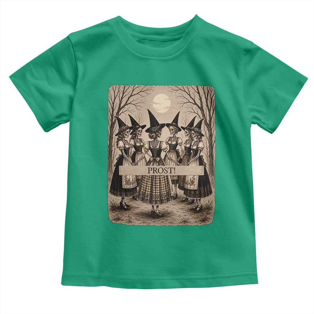 Skeleton Witches Coven Oktoberfest Toddler T Shirt German Dirndl Spooky Beer Festival Gift