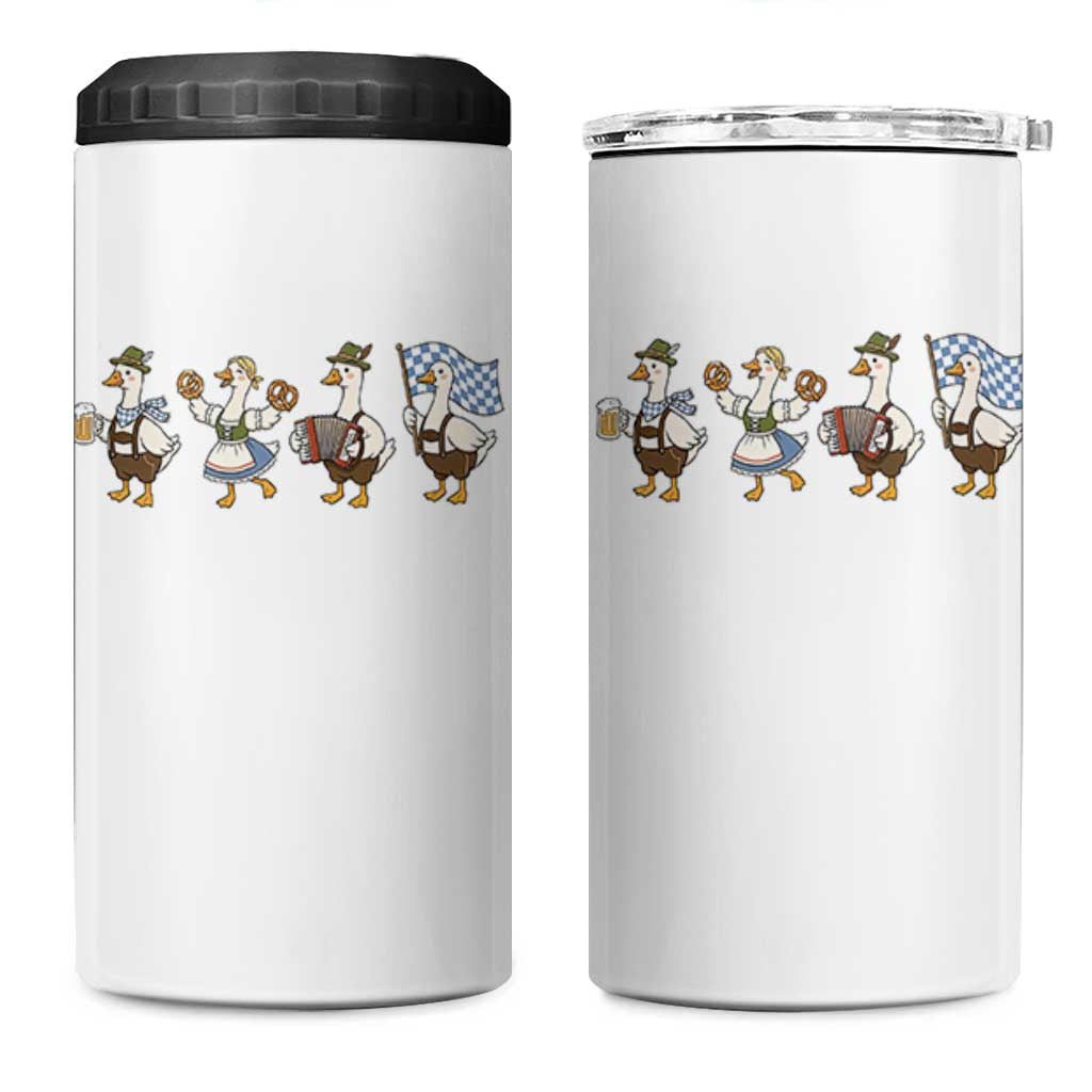 Silly Goose Oktoberfest 4 in 1 Can Cooler Tumbler Cute Bavarian Beer Festival Animal Humor