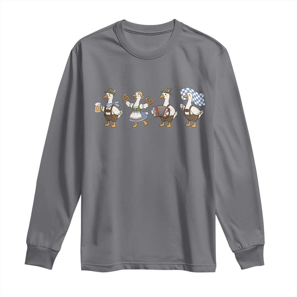 Silly Goose Oktoberfest Long Sleeve Shirt Cute Bavarian Beer Festival Animal Humor