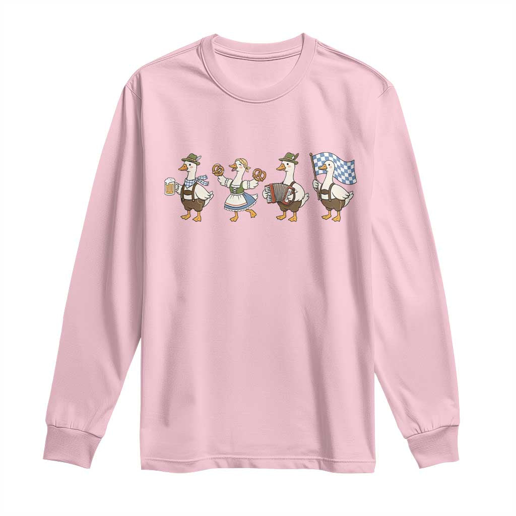 Silly Goose Oktoberfest Long Sleeve Shirt Cute Bavarian Beer Festival Animal Humor