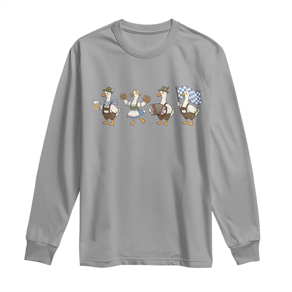 Silly Goose Oktoberfest Long Sleeve Shirt Cute Bavarian Beer Festival Animal Humor