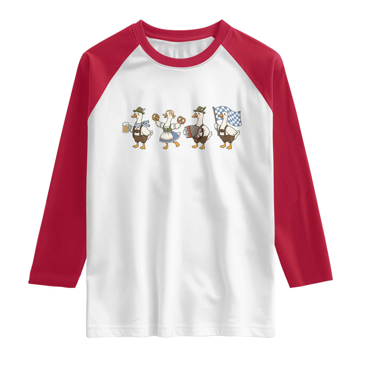 Silly Goose Oktoberfest Raglan Shirt Cute Bavarian Beer Festival Animal Humor