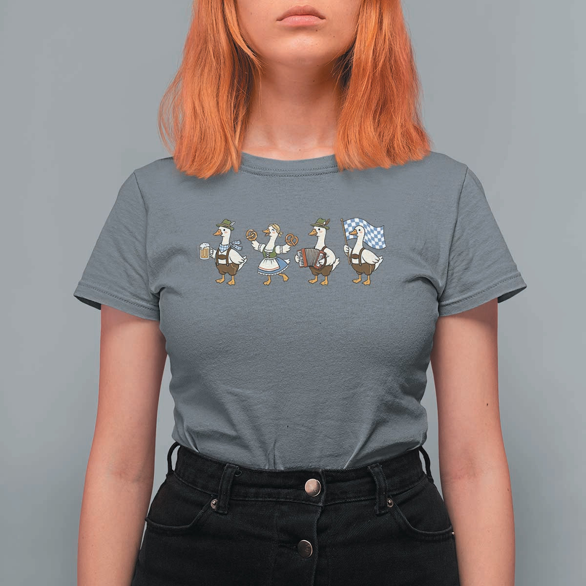 Silly Goose Oktoberfest T Shirt For Women Cute Bavarian Beer Festival Animal Humor