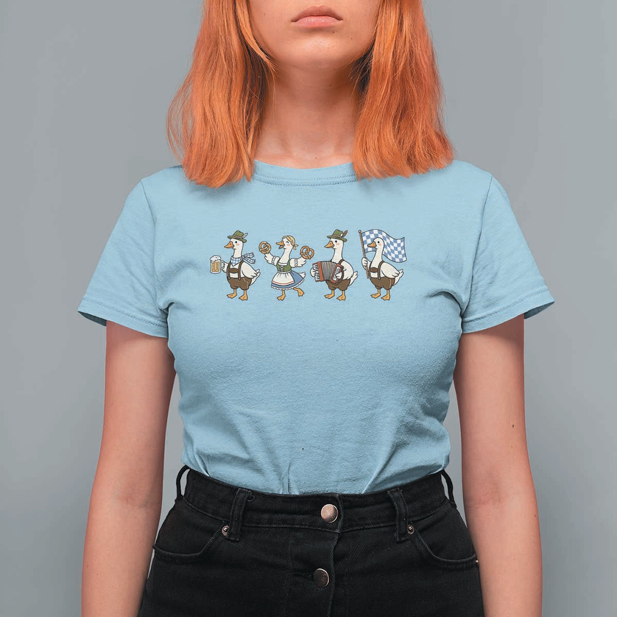 Silly Goose Oktoberfest T Shirt For Women Cute Bavarian Beer Festival Animal Humor