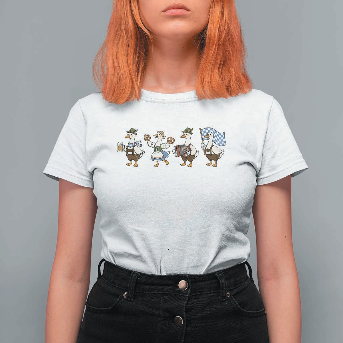 Silly Goose Oktoberfest T Shirt For Women Cute Bavarian Beer Festival Animal Humor
