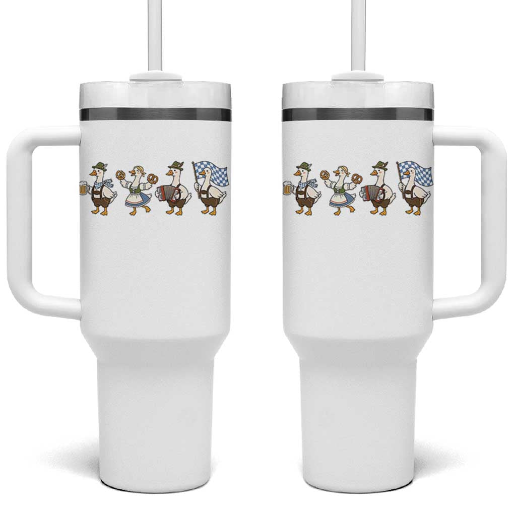 Silly Goose Oktoberfest Tumbler With Handle Cute Bavarian Beer Festival Animal Humor