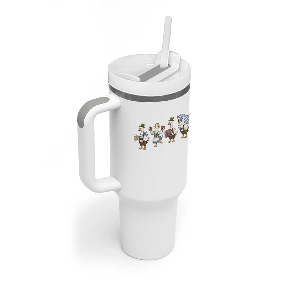 Silly Goose Oktoberfest Tumbler With Handle Cute Bavarian Beer Festival Animal Humor