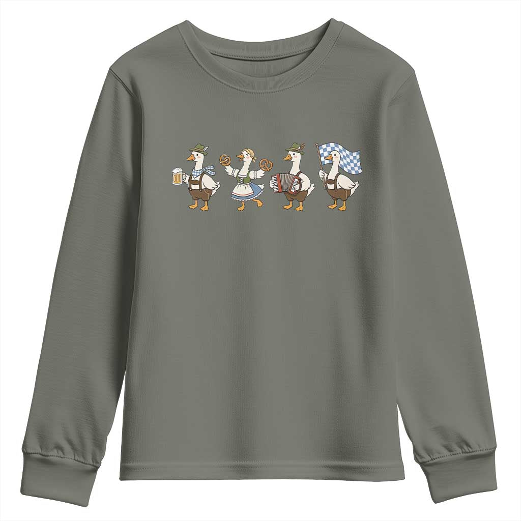 Silly Goose Oktoberfest Youth Sweatshirt Cute Bavarian Beer Festival Animal Humor
