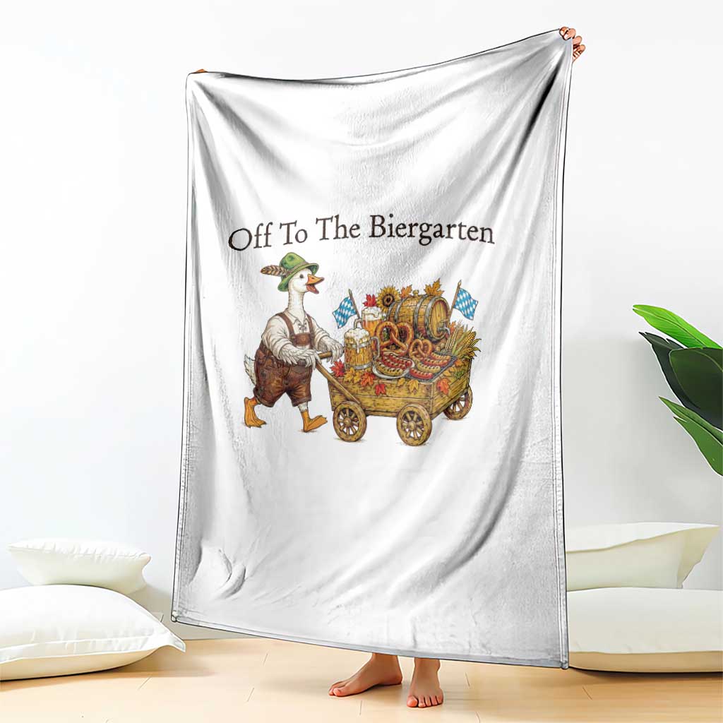 Funny Goose German Beer Festival Throw Blanket Off To The Biergarten