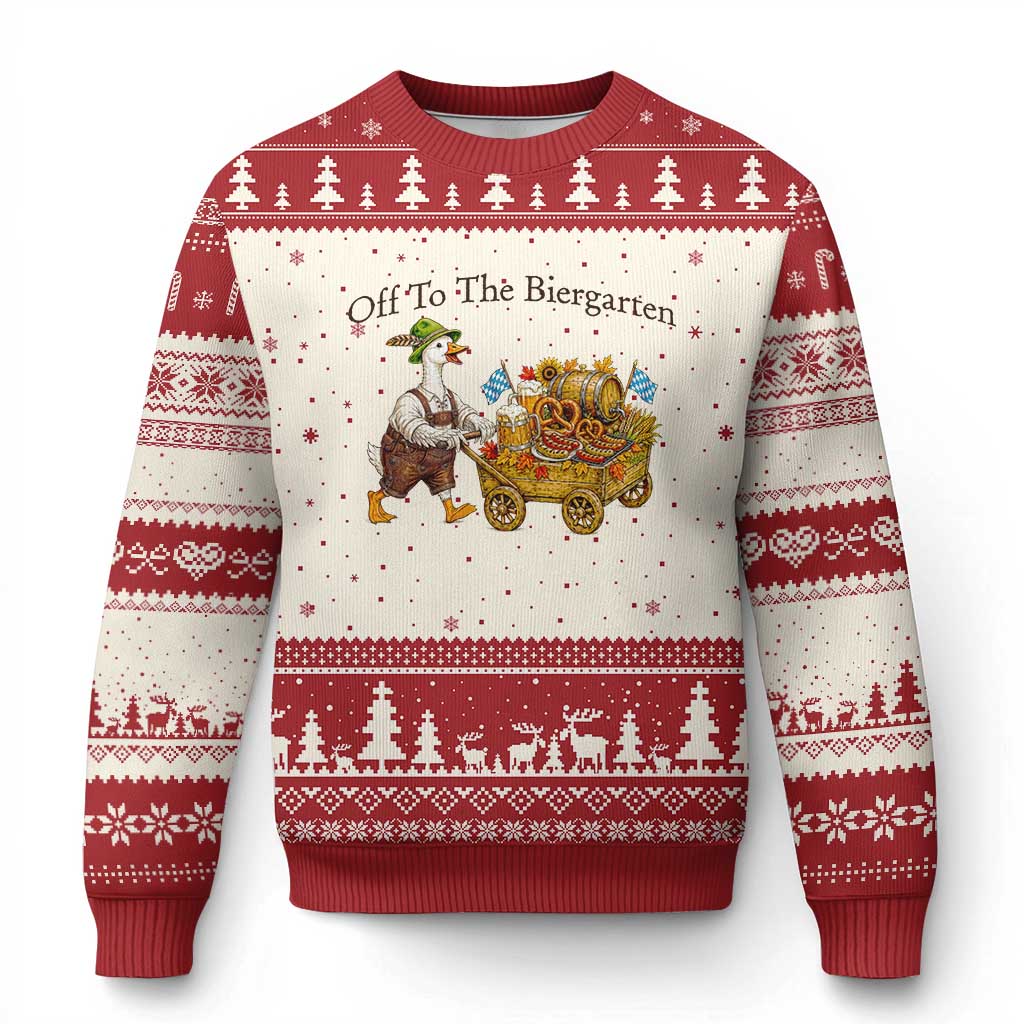 Funny Goose German Beer Festival Ugly Christmas Sweater Off To The Biergarten