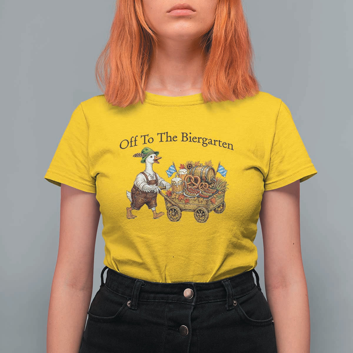 Funny Goose German Beer Festival T Shirt For Women Off To The Biergarten