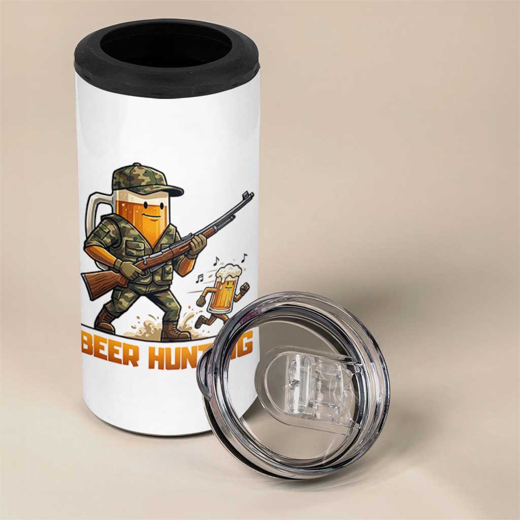 Beer Hunting Season Open 4 in 1 Can Cooler Tumbler Beer Hunter Brew Lover Humor