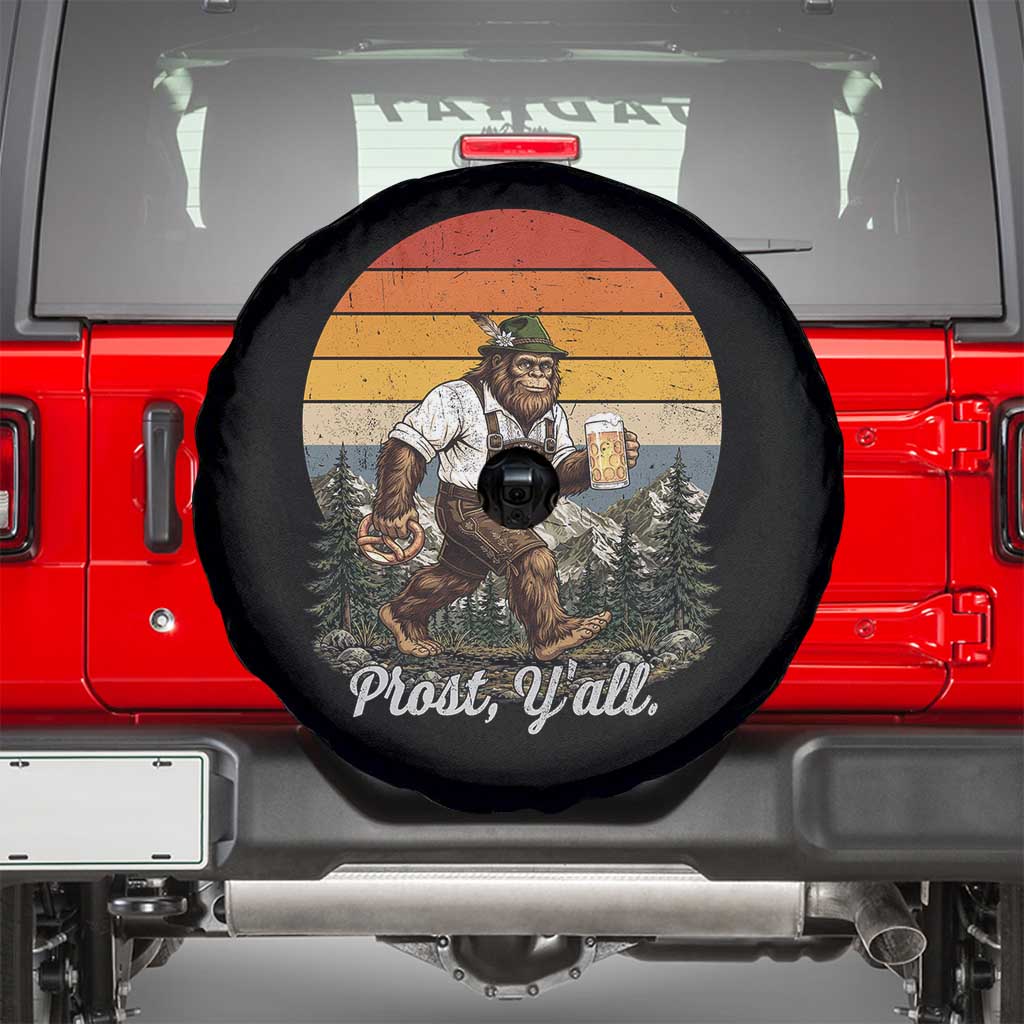 Prost Yall Bigfoot Spare Tire Cover Vintage Oktoberfest Beer Lover Sasquatch Gift
