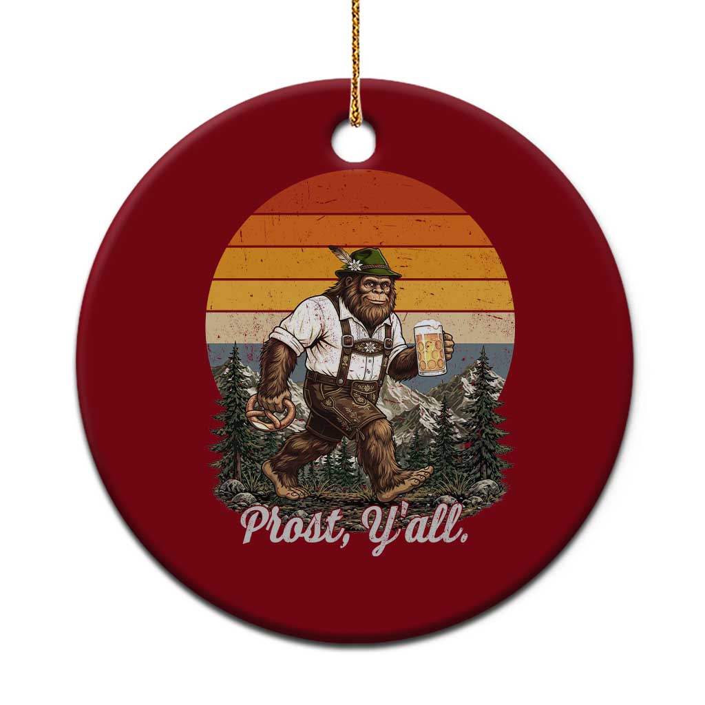 Prost Yall Bigfoot Ceramic Ornament Vintage Oktoberfest Beer Lover Sasquatch Gift