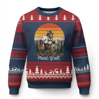 Prost Yall Bigfoot Ugly Christmas Sweater Vintage Oktoberfest Beer Lover Sasquatch Gift