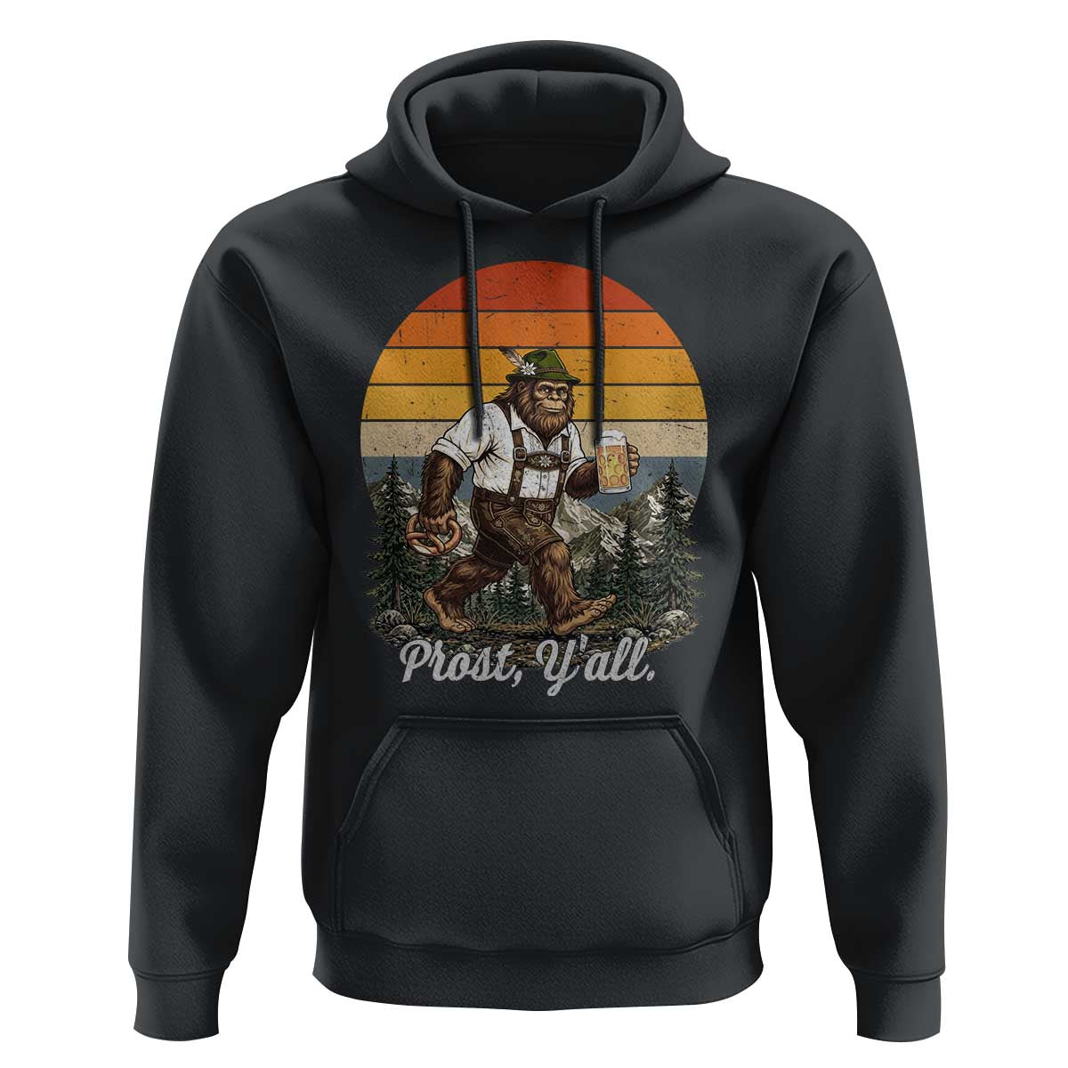 Prost Yall Bigfoot Hoodie Vintage Oktoberfest Beer Lover Sasquatch Gift