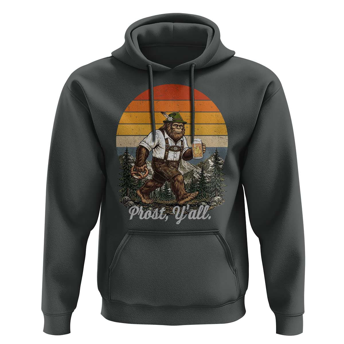 Prost Yall Bigfoot Hoodie Vintage Oktoberfest Beer Lover Sasquatch Gift
