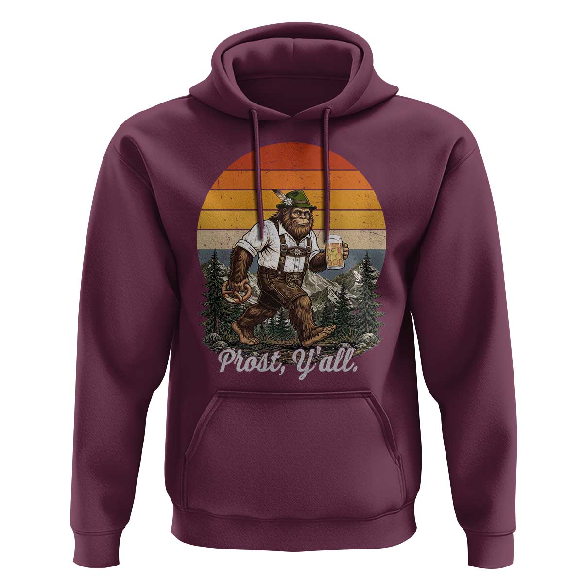 Prost Yall Bigfoot Hoodie Vintage Oktoberfest Beer Lover Sasquatch Gift