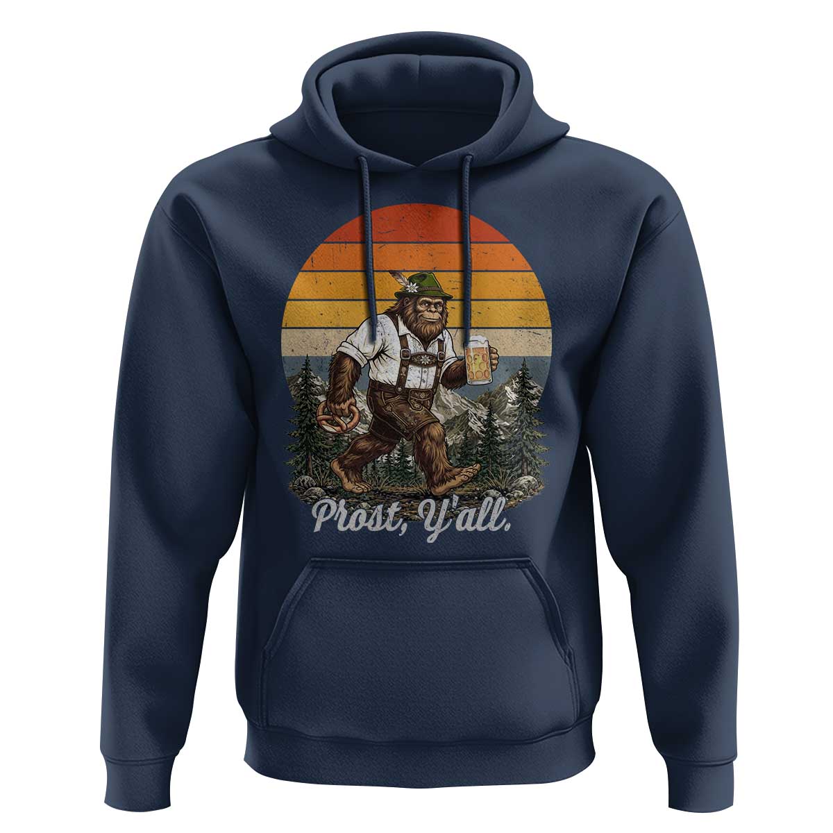 Prost Yall Bigfoot Hoodie Vintage Oktoberfest Beer Lover Sasquatch Gift