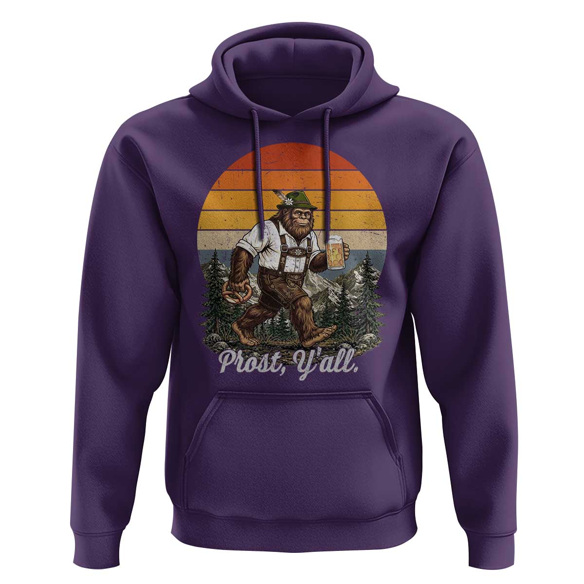 Prost Yall Bigfoot Hoodie Vintage Oktoberfest Beer Lover Sasquatch Gift