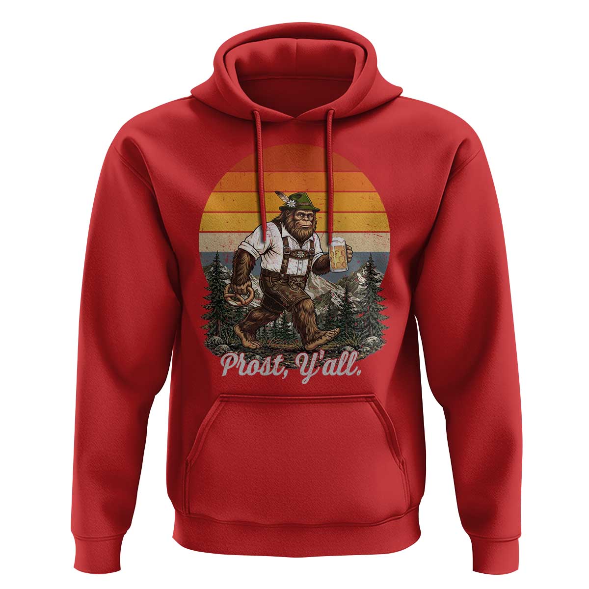 Prost Yall Bigfoot Hoodie Vintage Oktoberfest Beer Lover Sasquatch Gift