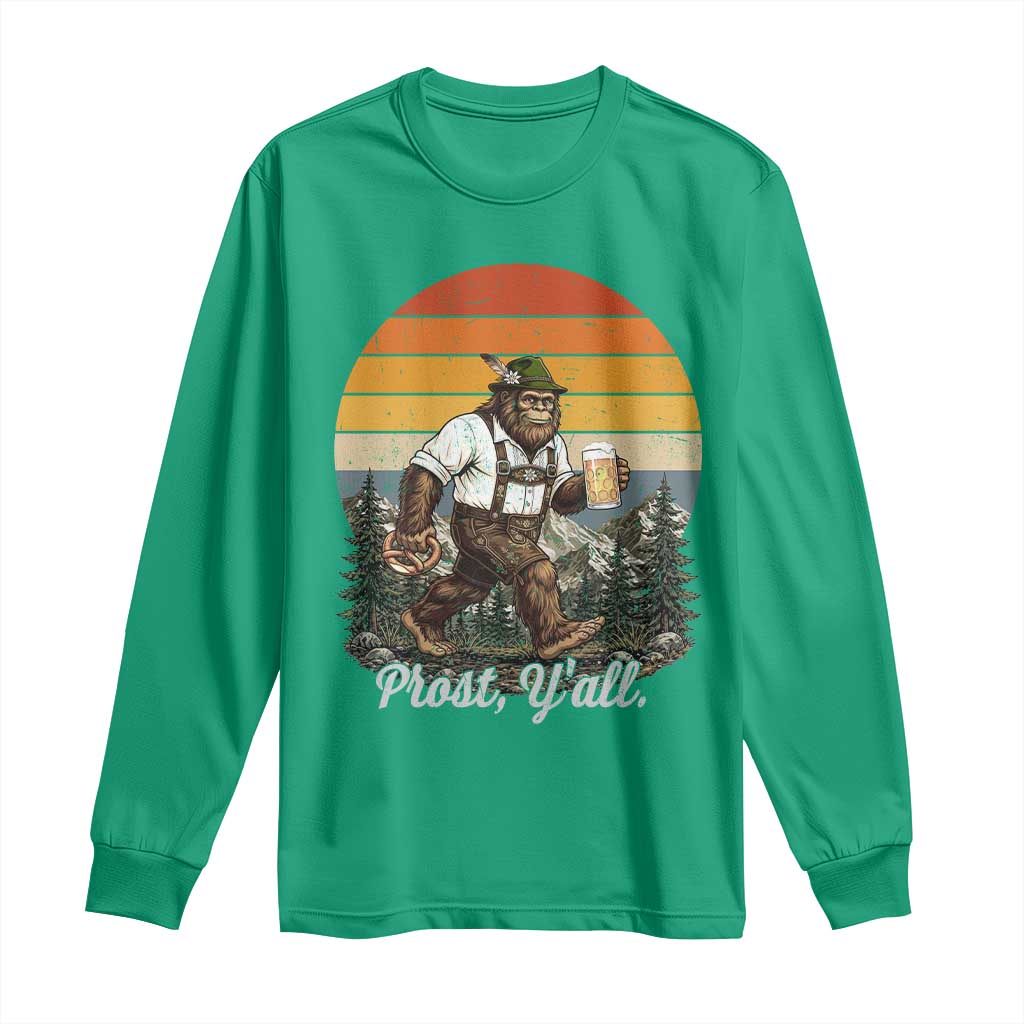 Prost Yall Bigfoot Long Sleeve Shirt Vintage Oktoberfest Beer Lover Sasquatch Gift