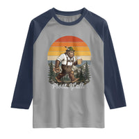 Prost Yall Bigfoot Raglan Shirt Vintage Oktoberfest Beer Lover Sasquatch Gift