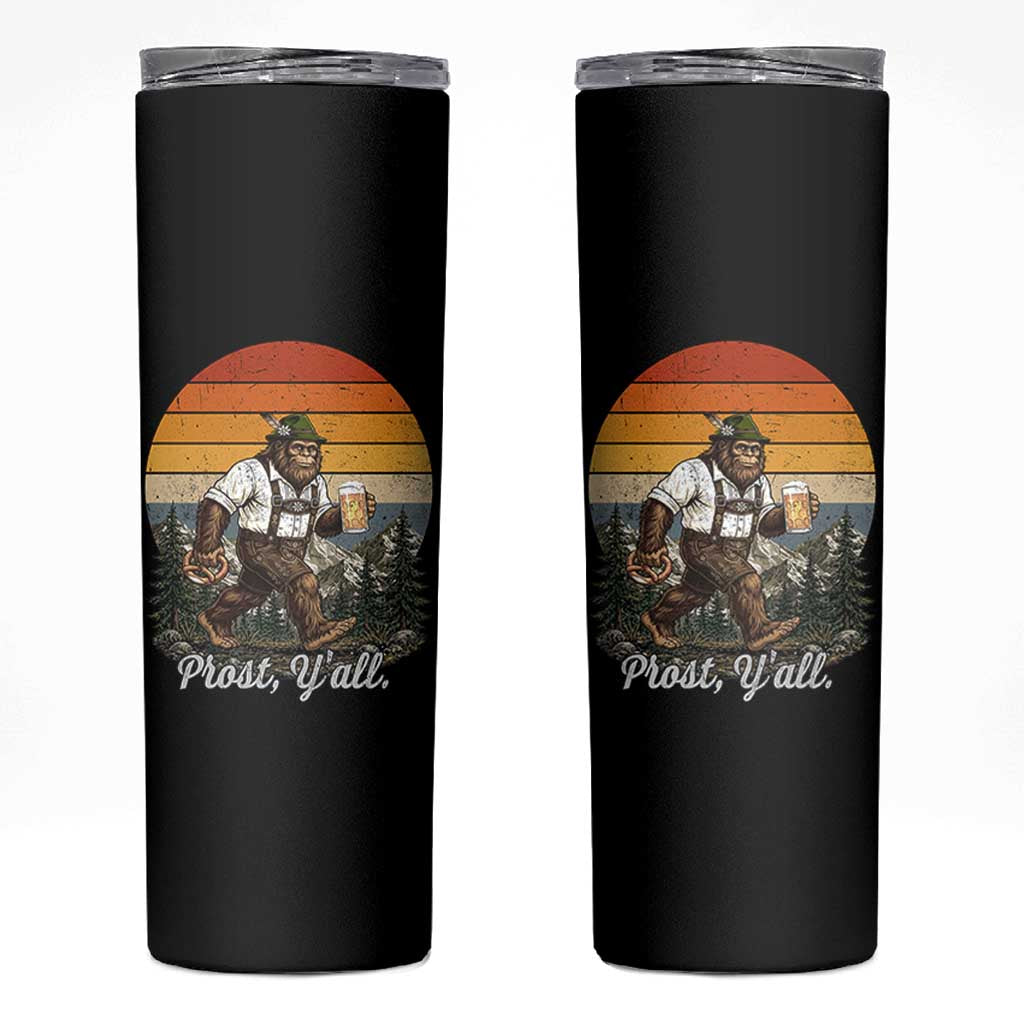 Prost Yall Bigfoot Skinny Tumbler Vintage Oktoberfest Beer Lover Sasquatch Gift