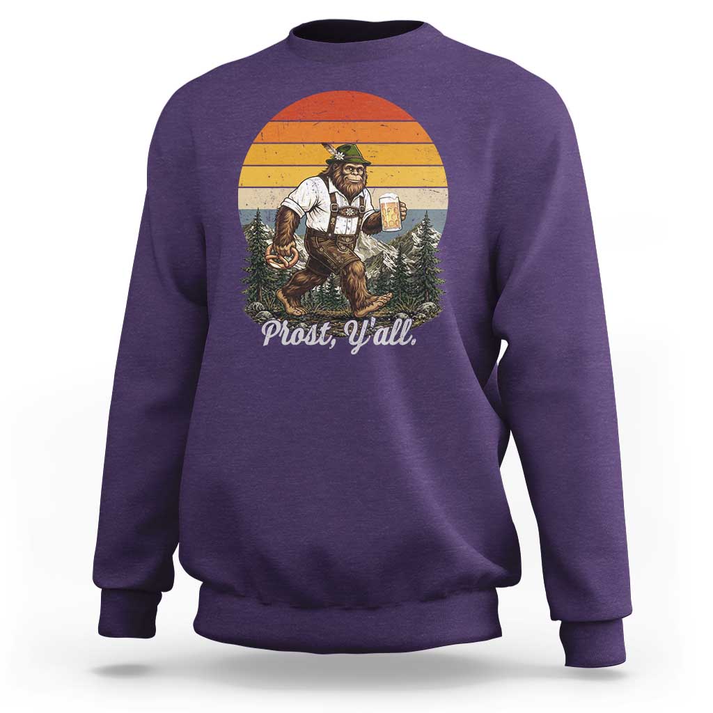 Prost Yall Bigfoot Sweatshirt Vintage Oktoberfest Beer Lover Sasquatch Gift