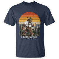Prost Yall Bigfoot T Shirt Vintage Oktoberfest Beer Lover Sasquatch Gift