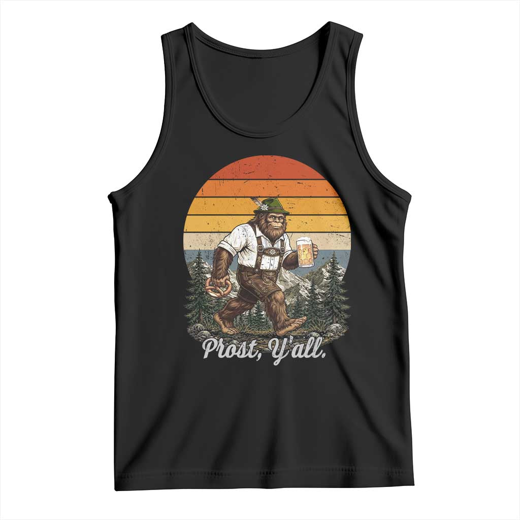 Prost Yall Bigfoot Tank Top Vintage Oktoberfest Beer Lover Sasquatch Gift